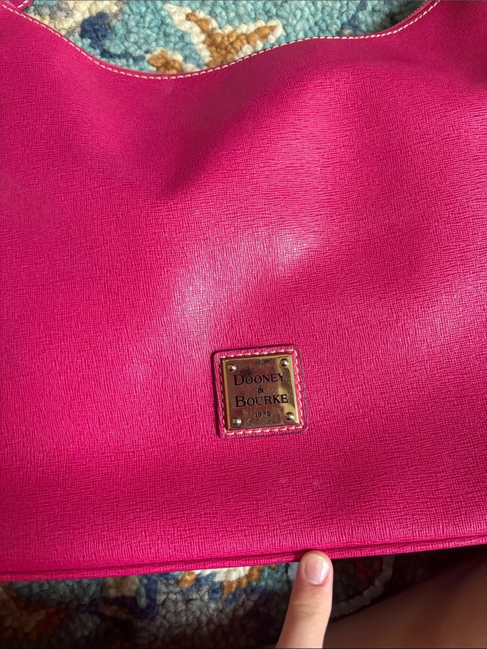 Women's Dooney & Bourke Shoulder Strap Purse Pink Saffiano - Picture 6 of 9